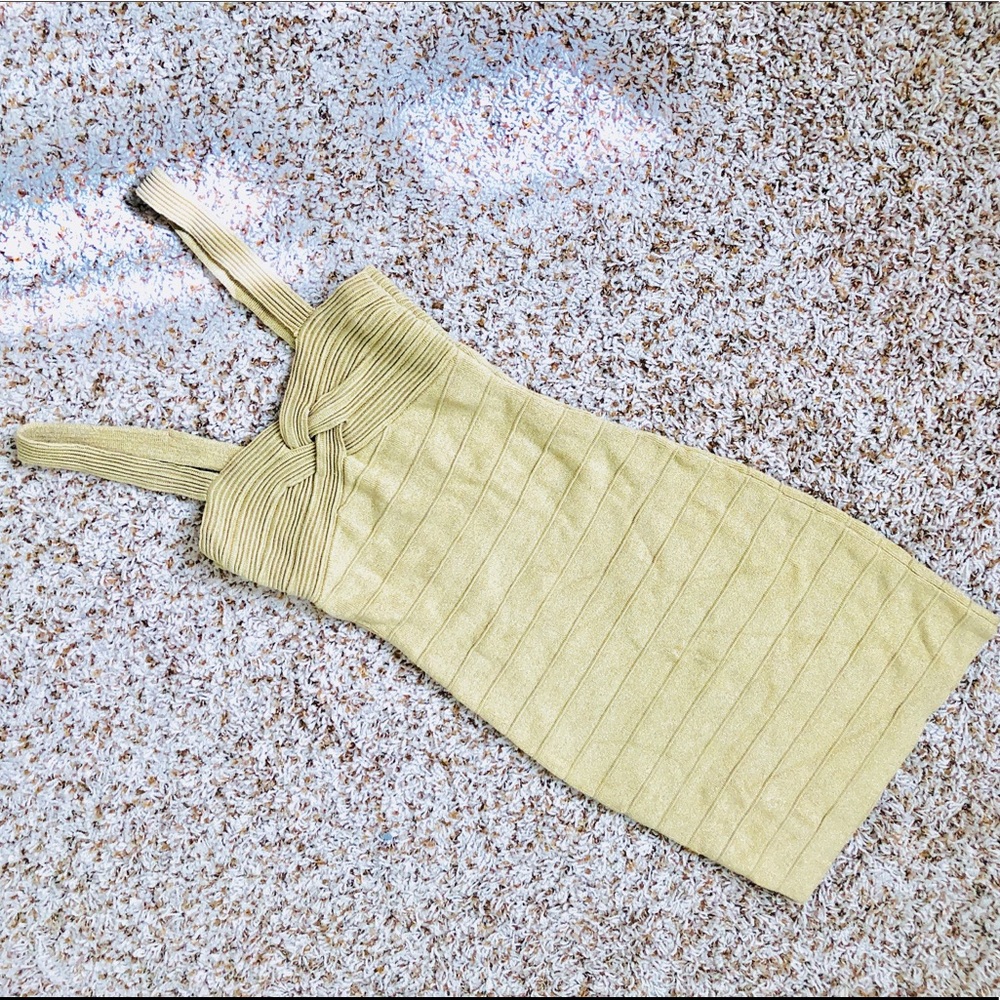 Bebe Gold Bandage Dress